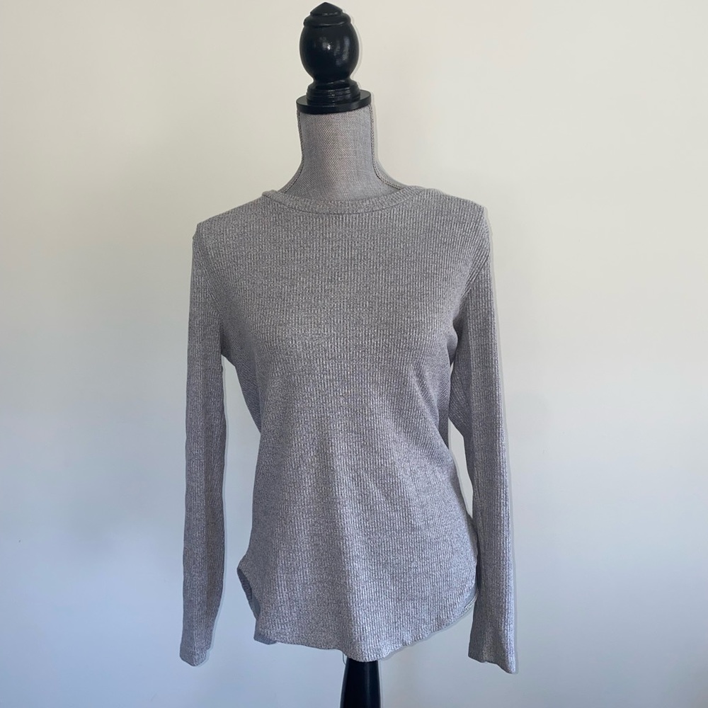Artizia grey ribbed back split sweater